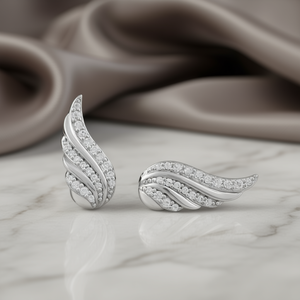 Boucles d'oreilles clous en or blanc avec zircon rond serti en canal, bijoux de mode pour femme, cadeau - Product Image 2