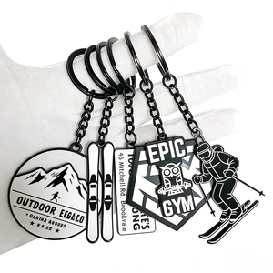 Llavero de Metal con Recubrimiento Negro Mate de Primera Calidad, Accesorio de Moda Moderno, Llavero de Recuerdo para Tiendas de Regalos y Accesorios de Moda - Product Image 1
