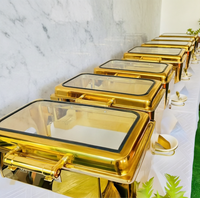 Nouveau Réchaud de Luxe Rectangulaire Doré 2026 de 9 Litres pour Buffet, Chauffe-Plats pour Événements de Restauration