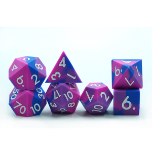 7 pièces Silicone mdn dés ensemble mdn table <span class=keywords><strong>RPG</strong></span> jeux Sharp Edge Squishy caoutchouc 3 couleurs mélange 16mm taille - Product Image 5