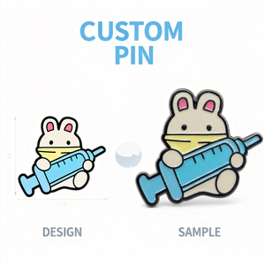 Custom Syringe ECG Monitor Medical Rabbit Enamel <b>Pin</b> Alloy Brooch Nurse Student <b>Backpack</b> Hat Decorative Accessory Gift - Product Image 2