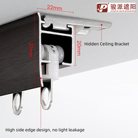 Junpai Rails de stores et rideaux en aluminium robuste pour usage domestique, avec accessoires, longueur personnalisable