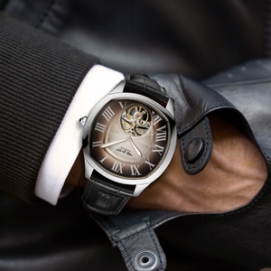 PINDU Flying Tourbillon <b>Mechanical</b> <b>Watch</b> Men Luxury Skeleton Tourbillon Movement Fashion Square Leather Sapphire Crystal Dial - Product Image 5