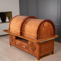 Lit de moxibustion de médecine chinoise, table de physiothérapie, table de traitement en bois réglable, utilisation dans le salon, l'hôtel, moxibustion de haute qualité