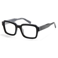 Lunettes de vue rectangulaires surdimensionnées en acétate épais 2027 pour hommes – Monture optique carrée – Oculos