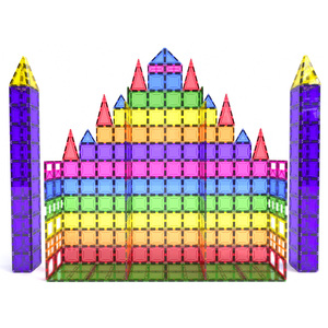 Tuiles magnétiques 100 pièces, bâtiments modernes, blocs de construction Montessori STEM pour enfants, ABS sûr, EN71 ASTM CPC CE, vente en gros OEM ODM - Product Image 2