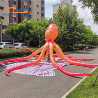 Décoration de scène d'événement DJ, publicité extérieure pour fête de festival, animaux géants gonflables, ballon poulpe pour la décoration d'événements