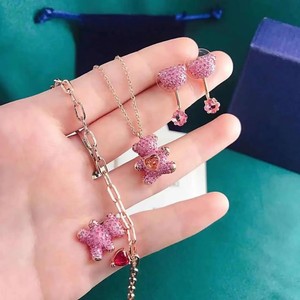 Juego de Joyería de Plata <span class=keywords><strong>Fina</strong></span> de la Serie Animal de Lujo 2026, Collar, Pendientes y <span class=keywords><strong>Pulsera</strong></span> de Oso con Circones de Alta Calidad Originales, Romántico para Mujer - Product Image 6