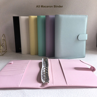 Nouveau produit Stock d'usine Macarons de haute qualité cadeau de luxe en gros revues en cuir Pu classeur pince planificateurs organisateur budget