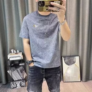 T-shirt décontracté pour homme à manches courtes, imprimé intégral, 240 grammes, coupe lourde, tendance, nouvelle collection été - Product Image 6