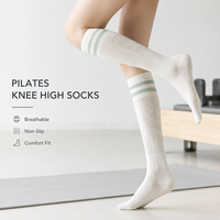 Chaussettes de Pilates élastiques personnalisées à bout ouvert, antidérapantes, respirantes en coton pour le yoga, la barre, la danse, le studio, OEM ODM