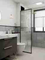 Carreaux de sol en céramique rustiques - Antidérapants, résistants à l'usure, pour salle de bain, design en mosaïque avec logo