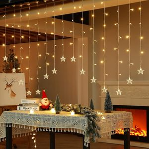 Rideau lumineux solaire LED pour scène extérieure, lumières de Noël - Product Image 4