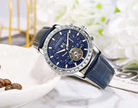 Montre mécanique pour homme Forsining 6920, Top 10 des marques OEM, bracelet en cuir véritable, squelette ajouré, automatique, pour affaires