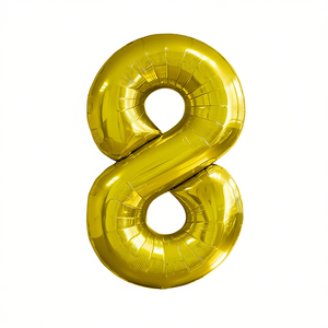 Globo de Papel de Aluminio Dorado con el Número 8 para Fiestas, Decoración para Fiestas de Cumpleaños de Niños, 45 cm - Product Image 2
