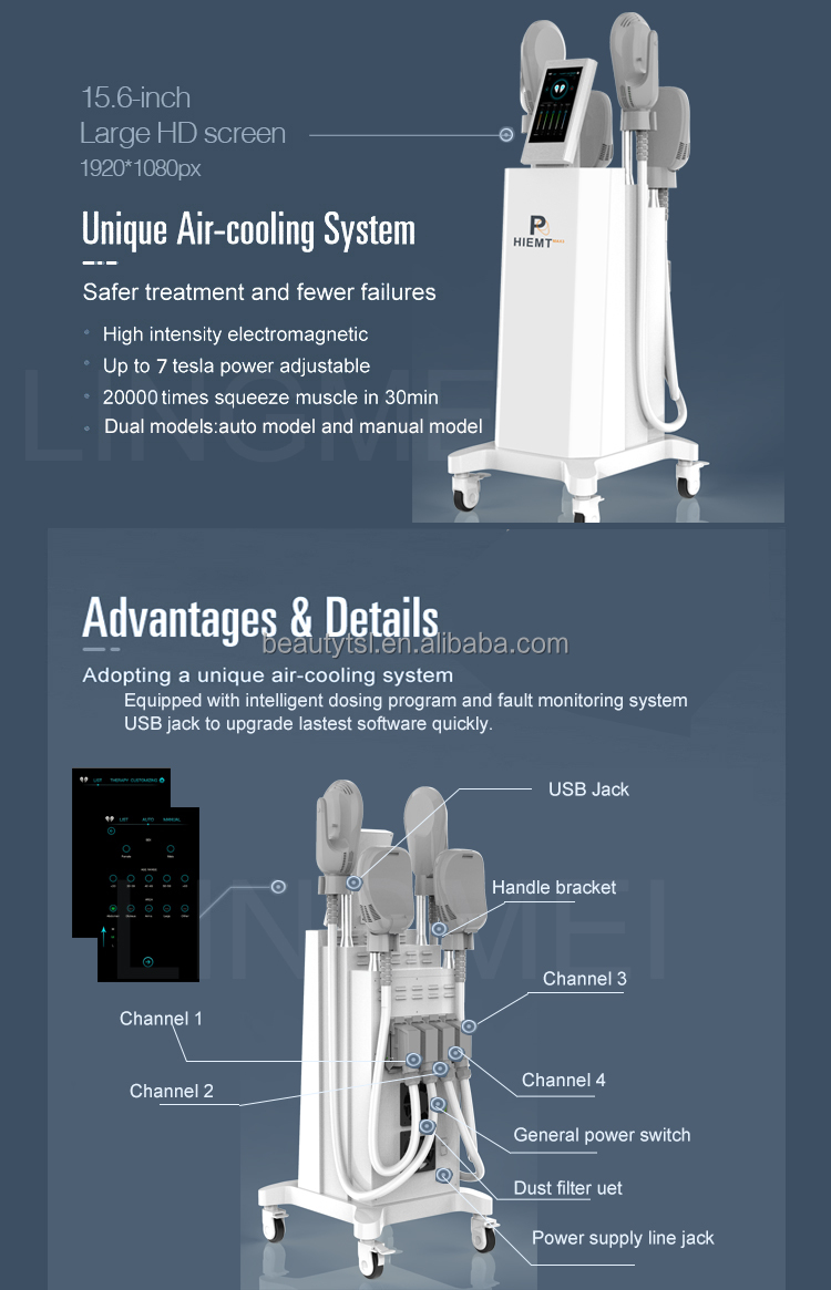 EMT8-pro max portable or vertical emslim sculpt fat removal electromagnetic neo emslim 4 handle emt tesla machine