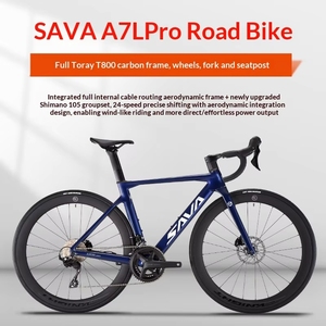 Bicicletta da Strada SAVA A7L Pro in Fibra di Carbonio, Freni a Disco Idraulici R7120 a Velocità Variabile, Ultra-leggera, Unisex, Manubrio Curvo, Verde Menta - Product Image 2