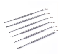 Lot de 6 curettes auriculaires en acier inoxydable pour le nettoyage des oreilles, kit de retrait de cérumen avec boîte de rangement, équipement de beauté, OEM disponible