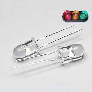 ไฟ LED สัญญาณจราจรแบบวงกลมสีเหลือง ขนาด 5 มม. ความยาวคลื่น 580 นาโนเมตร มุม 30 องศา แบบเจาะรู พร้อมตัวนำทองคำ ความสว่างสูงพิเศษ - Product Image 5