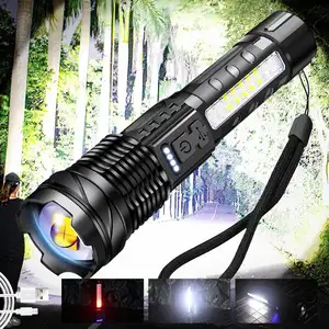 10000 Lumen Waterdichte Cob Usb Type-C Wit Lazer Licht Oplaadbare Tactische Led Linterna Alta Potencia Fakkels