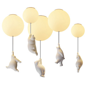 Lámpara de Techo Moderna Nórdica QiaoSheng con Diseño de Oso, LED, para Habitación Infantil, de Una Sola Cabeza, Protección Ocular - Product Image 5