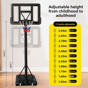 Meishilong MSL-Q0182 <span class=keywords><strong>Canestro</strong></span> da Basket Regolabile in Acciaio per Interni/Esterni con Tabellone in PVC, Resistente, Montabile a Parete, Spostabile - Product Image 5