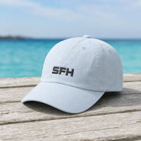 Lichtroze Lichtblauwe Geborduurde Baseballpet SFH Logo Verstelbare Casual Pet