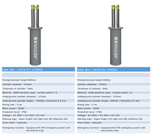 Dissuasori in acciaio retrattile automatici o manuali bloccanti stradali di sicurezza per barriere stradali - Product Image 2