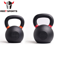 Kettlebell en fonte et acier massif, durable, avec revêtement thermolaqué et poignée confortable pour l'entraînement physique (vente en gros)