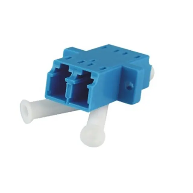 Adaptador de stock grande LC/UPC SM, DX, azul, con huella SC, clip de metal