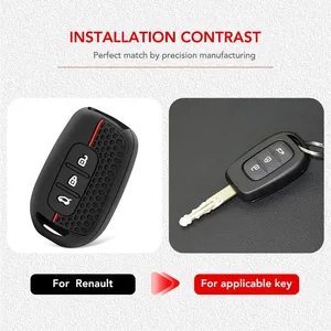 <span class=keywords><strong>Coque</strong></span> de protection en silicone pour clé de voiture Dacia Logan 2021, <span class=keywords><strong>Renault</strong></span> <span class=keywords><strong>Twingo</strong></span> 3, Duster, Captur, Laguna, Scenic, <span class=keywords><strong>coque</strong></span> de clé télécommande - Product Image 2