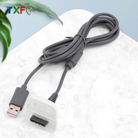 Câble de charge USB pour manette de jeu sans fil 360, joystick, 6 pieds, noir et blanc, chargeur d'alimentation