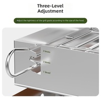 Barbecue portable en acier inoxydable pour extérieur, à charbon de bois, avec fonction rotative, idéal pour le camping, les viandes et les brochettes