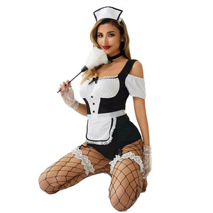 Set di Lingerie per cameriera esotica uniforme da donna 7 pezzi costumi per Cosplay Sexy da discoteca all'ingrosso - Product Image 4