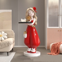 Lampe LED sculpturale en forme de fille de dessin animé, grande décoration de sol pour salon, meuble TV, côté canapé, ornement décoratif