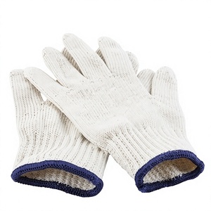 10 paires de gants de travail en mélange coton-polyester, légers, tricot uni, finition lisse, réutilisables, lavables, avec manchette de sécurité, anti-coupure, antidérapants - Product Image 4