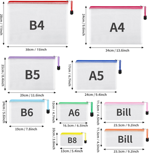 ซองใส่เอกสารแบบซิปใส PVC กันน้ำ ขนาด A4/A5/A6  สำหรับใส่เอกสาร  แบบตาข่าย  สำหรับนักเรียน ใส่ข้อสอบ  รับทำโลโก้  พกพาสะดวก - Product Image 2