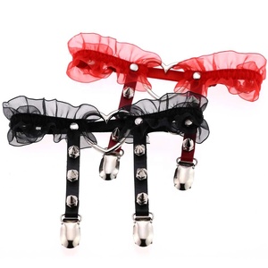 <span class=keywords><strong>Jarretelles</strong></span> <span class=keywords><strong>en</strong></span> dentelle pour femmes, 1 pièce, anneau de jambe cloutée, élastique, Sexy, mat - Product Image 1