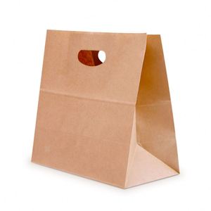 Custom <b>Made</b> Logo Printed Personalized Merchandise Die Cut Handle Shopping Kraft <b>Paper</b> Bag - Product Image 1