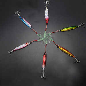 Vente en gros de leurres en acier inoxydable et en métal au plomb Hessen BZM024-1 pour la pêche en rivière, 8 couleurs, tailles 10g-60g avec hameçons à sang - Product Image 5