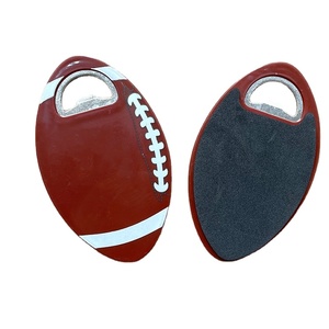 Wowei Custom Logo Personalized Plastic Sports Football Coaster Bottle Opener Promotional