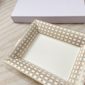 Simple Gold Grid <b>Large</b> Household Banquet Storage Tray Office Restaurant Ashtray - Product Image 4