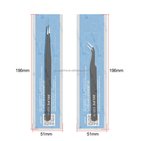 Pince à épiler antistatique droite et courbée QTS RL-ESD-11/RL-ESD-15 noire, garantie 1 an pour la réparation d'instruments de précision mobiles