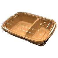Boîtes à salade rectangulaires biodégradables en papier kraft de qualité alimentaire de 750/900/1000/1300 ml avec couvercle en PET, livraison de restaurant, gaufrage
