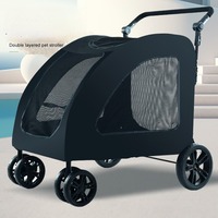 Sac de transport de luxe léger et confortable pour chien et chat, lavable, pliable, avec chariot et panier de couchage amovible, pliage à une main