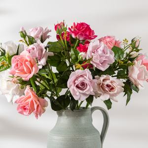 Lot de 3 têtes de roses artificielles <span class=keywords><strong>Lyon</strong></span>, toucher réel, faites à la main, écologiques, pour arrangements floraux DIY, Fête des Mères, Pâques - Product Image 2