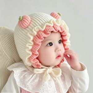 Xi Boyu – chapeau d'hiver en laine pour enfants, bonnet tricoté épais avec oreillettes pour bébés filles de 0 à 2 ans - Product Image 4
