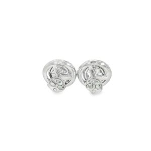 Pendientes de tuerca de lujo de oro blanco de 18 quilates con 2 diamantes cultivados en laboratorio NGTC, diseño de Halo hecho a mano certificado, regalo para mujer - Product Image 5