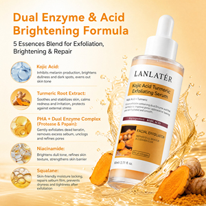 Suero Facial Orgánico Antienvejecimiento con Arroz Fermentado, Cúrcuma, <span class=keywords><strong>AHA</strong></span> y Ácido Hialurónico para Exfoliación Profunda y Aclarado Diario - Product Image 2
