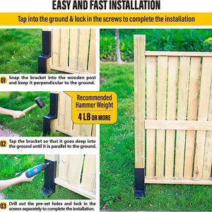 ยี่หนาน รับผลิตแบบ OEM ODM ซ่อมเสาเหล็กสำหรับรั้วแบบหนัก ซ่อมเสาไม้เสียหาย ซ่อมเสาไม้รั้วแบบเอียง - Product Image 4